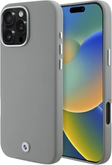 Etui plecki BMW Sign Full Wrapped Metal MagSafe do Apple iPhone 16 Pro Max Gray (BMHMP16X23PUFWG) - obraz 1