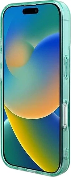 Etui Guess IML Rhinestones MagSafe do Apple iPhone 16 Green (GUHMP16SPFTDTEN) - obraz 5