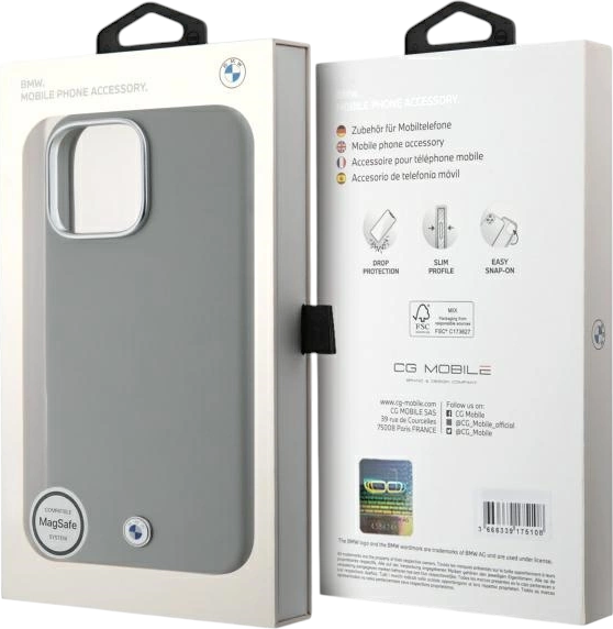 Etui plecki BMW Sign Full Wrapped Metal MagSafe do Apple iPhone 16 Pro Max Gray (BMHMP16X23PUFWG) - obraz 8