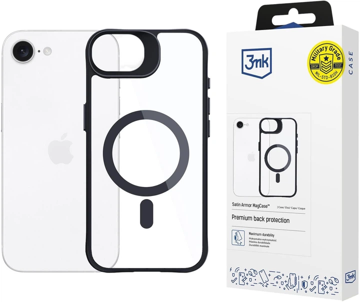 Etui plecki 3MK Satin Armor MagCase do Apple iPhone 16E Clear (5903108628631) - obraz 2