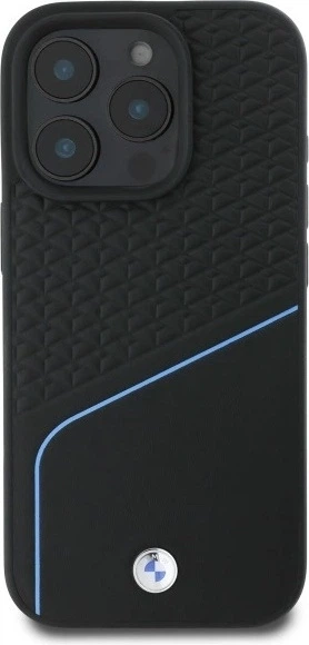 Etui plecki BMW Sign Leather Textured And Line MagSafe do Apple iPhone 16 Pro Max Black (BMHMP16X23RDCLK) - obraz 3