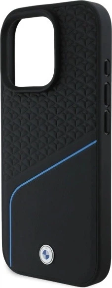 Etui plecki BMW Sign Leather Textured And Line MagSafe do Apple iPhone 16 Pro Max Black (BMHMP16X23RDCLK) - obraz 6