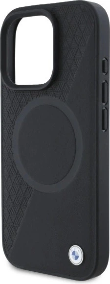 Etui plecki BMW Sign Leather Half Textured And Circle MagSafe do Apple iPhone 16 Pro Max Black (BMHMP16X23RTPK) - obraz 6