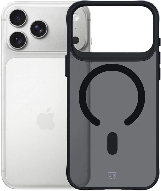 Etui plecki 3MK Smoke MagCase do Apple iPhone 17 Pro Transparent/Black (5903108665254) - obraz 1