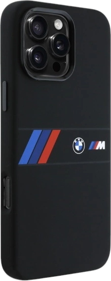 Etui plecki BMW Silicone Middle Stripe MagSafe do Apple iPhone 16 Pro Max Black (BMHMP16X23SAXK) - obraz 4