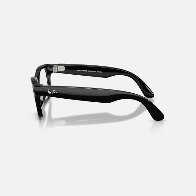 Okulary inteligentne Ray-Ban Meta Wayfarer Shiny Black Clear S-M (8056597769440) - obraz 3