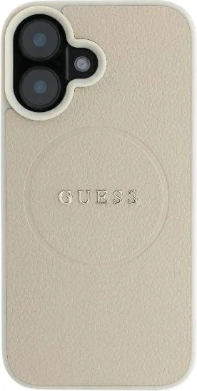 Etui Guess Grained Ring MagSafe do Apple iPhone 16 Beige (GUHMP16SPGHSMME) - obraz 2