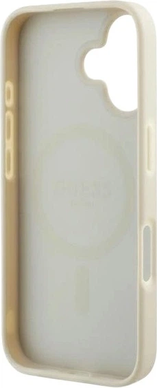 Etui Guess Grained Ring MagSafe do Apple iPhone 16 Beige (GUHMP16SPGHSMME) - obraz 7