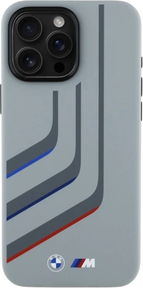 Etui plecki BMW Silicone Turning Lines MagSafe do Apple iPhone 16 Pro Max Gray (BMHMP16X23SLIG) - obraz 3