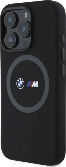 Etui plecki BMW M Silicone Printed Ring MagSafe do Apple iPhone 16 Pro Max Black (BMHMP16X23SROK) - obraz 2