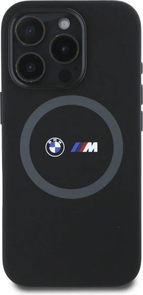 Etui plecki BMW M Silicone Printed Ring MagSafe do Apple iPhone 16 Pro Max Black (BMHMP16X23SROK) - obraz 3