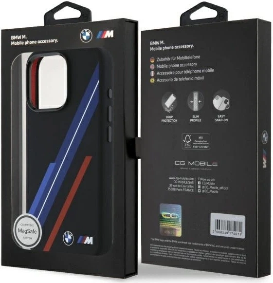Etui plecki BMW Silicone Random Lines MagSafe do Apple iPhone 16 Pro Max Black (BMHMP16X23SSPK) - obraz 8