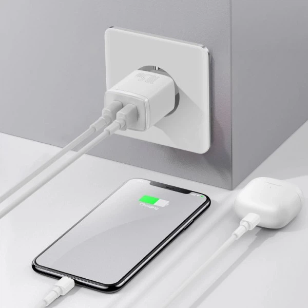 Мережевий зарядний пристрій Baseus Compact Charger 2U 10.5W EU White (CCXJ010202) (519) - Фото 6 Мережевий зарядний пристрій Baseus Compact Charger 2U 10.5W EU White (CCXJ010202) (519) - изображение 6