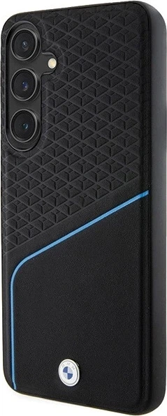 Etui plecki BMW Signature Leather Textured & Line MagSafe do Samsung Galaxy S24 Plus Black (BMHMS24M23RDCLK) - obraz 2