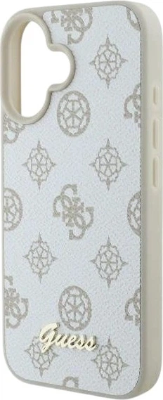 Etui Guess Peony Script Logo MagSafe do Apple iPhone 16 White (GUHMP16SPGPYSH) - obraz 6