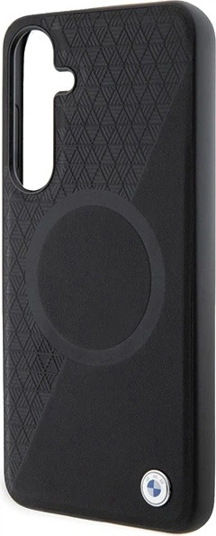 Etui plecki BMW Signature Leather Half Textured & Circle MagSafe do Samsung Galaxy S24 Plus Black (BMHMS24M23RTPK) - obraz 6