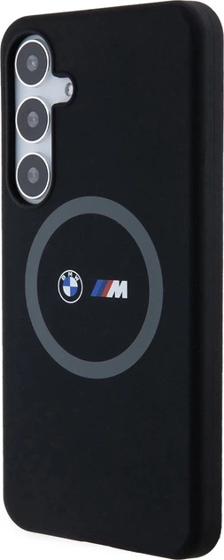 Etui plecki BMW M Silicone Printed Ring MagSafe do Samsung Galaxy S24 Plus Black (BMHMS24M23SROK) - obraz 2