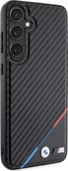 Etui plecki BMW Carbon Tricolor Line MagSafe do Samsung Galaxy S24 Black (BMHMS24S23PUDTK) - obraz 4