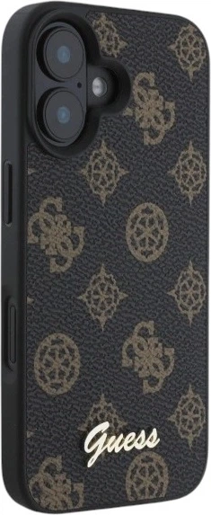 Etui Guess Peony Script MagSafe do Apple iPhone 16 Black (GUHMP16SPGPYSK) - obraz 4