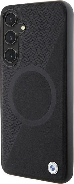 Etui plecki BMW Signature Leather Half Textured & Circle MagSafe do Samsung Galaxy S24 Black (BMHMS24S23RTPK) - obraz 2