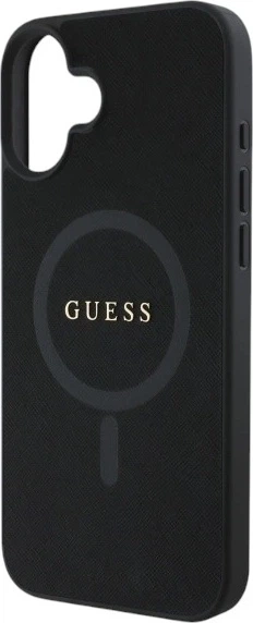 Etui Guess Saffiano Classic Logo MagSafe do Apple iPhone 16 Black (GUHMP16SPSAHMCK) - obraz 6