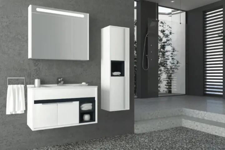 Дзеркальна шафа Aquanil Napoli Dorado 80 800х730х170 мм, біла - изображение 2