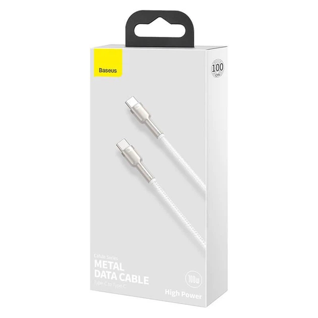 Кабель BASEUS Type-C to Type-C Cafule Series Metal Data Cable |1m, 5A, 100W, PD| (CATJK-C02) - изображение 3