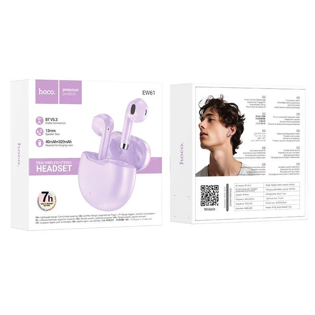 Наушники HOCO June true wireless BT headset EW61 |BT5.3, 40/320mAh, 7h| - изображение 2