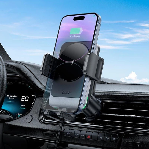 Держатель HOCO Speed wireless fast charging car holder HW13 (air outlet) |15W, 4.5-7"| - Фото 3 Держатель HOCO Speed wireless fast charging car holder HW13 (air outlet) |15W, 4.5-7"| - изображение 3