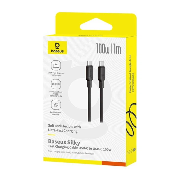 Кабель Baseus Type-C до Type-C Silky Series Fast Charging Cable | 100W, 1m | - зображення 2