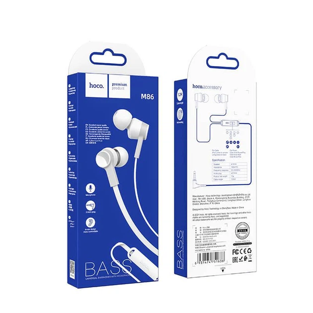 Наушники HOCO Oceanic universal earphones with mic M86 - изображение 2