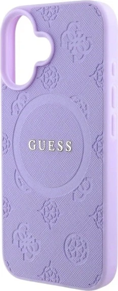Etui Guess Saffiano Peony Classic Logo MagSafe do Apple iPhone 16 Purple (GUHMP16SPSAPSMEU) - obraz 6