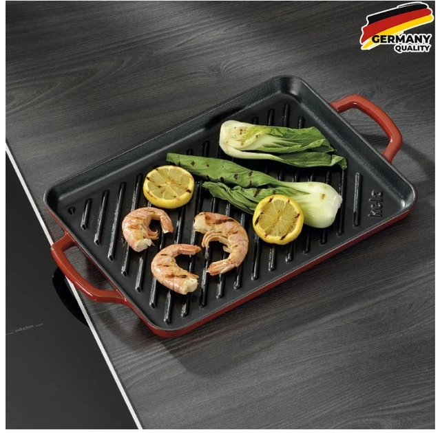 Patelnia grillowa Kela Calido żeliwna czerwona 35 x 25 cm (4025457119392)  - obraz 4