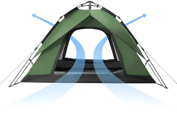 Палатка трехместная автоматическая Naturehike NH21ZP008 с 2 входами, ткань Оксфорд Темно-зеленый (6976023922336) - Фото 4 Палатка трехместная автоматическая Naturehike NH21ZP008 с 2 входами, ткань Оксфорд Темно-зеленый (6976023922336) - изображение 4