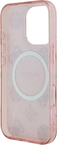 Etui Guess IML Peony On 4G Background MagSafe do Apple iPhone 16 Pro Max Pink (GUHMP16XH4PYEEP) - obraz 7