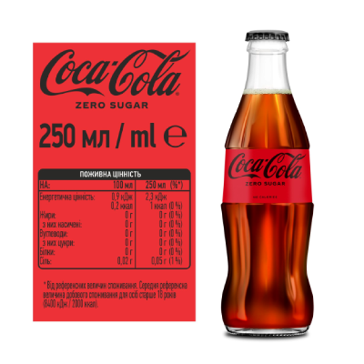 Упаковка безалкогольного напитка Coca-Cola ZERO 0.25 л х 12 бутылок (5449000041166) - изображение 3
