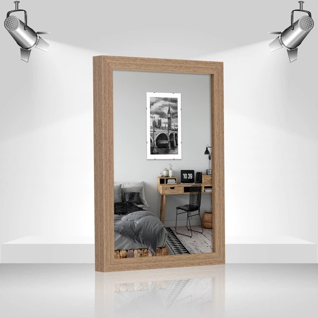 Фоторамка пластиковая 15х20 багет: AM1513-X052 Темный орех (с антибликовым стеклом 2мм, двп) EmojiFrame - Фото 2 Фоторамка пластиковая 15х20 багет: AM1513-X052 Темный орех (с антибликовым стеклом 2мм, двп) EmojiFrame - изображение 2
