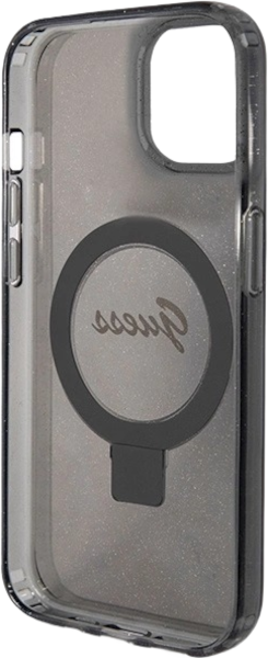 Etui plecki Guess Ring Stand Script Glitter MagSafe do Apple iPhone 13/14/15 Black (3666339156251) - obraz 7