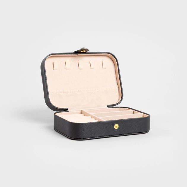 Скринька для біжутерії Homla Virello з екошкіри Чорна 17 x 12 x 6 см (5906496726460) - зображення 3