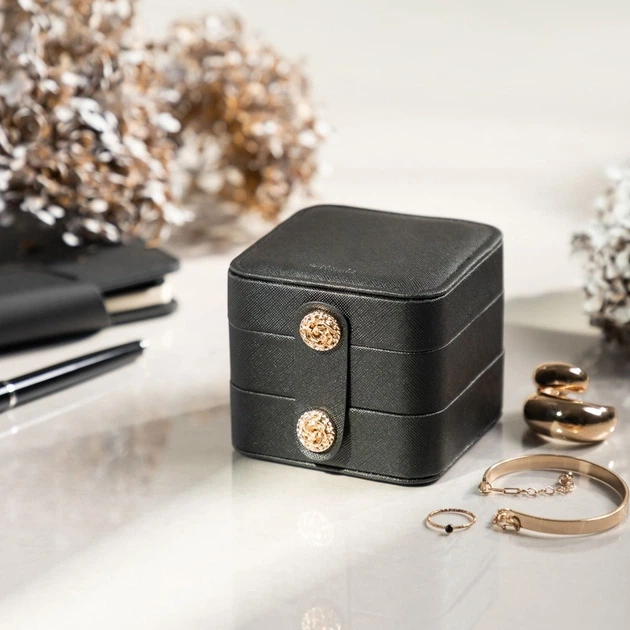 Скринька для біжутерії Homla Virello Чорна 9.5 x 9.5 x 8 см (5906496726446) - зображення 4