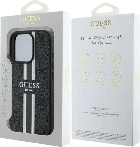 Etui Guess 4G Printed Stripes MagSafe do Apple iPhone 16 Pro Max Black (GUHMP16XP4RPSK) - obraz 6