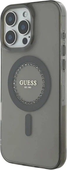 Etui Guess IML Rhinestones MagSafe do Apple iPhone 16 Pro Max Black (GUHMP16XPFTDTEK) - obraz 3