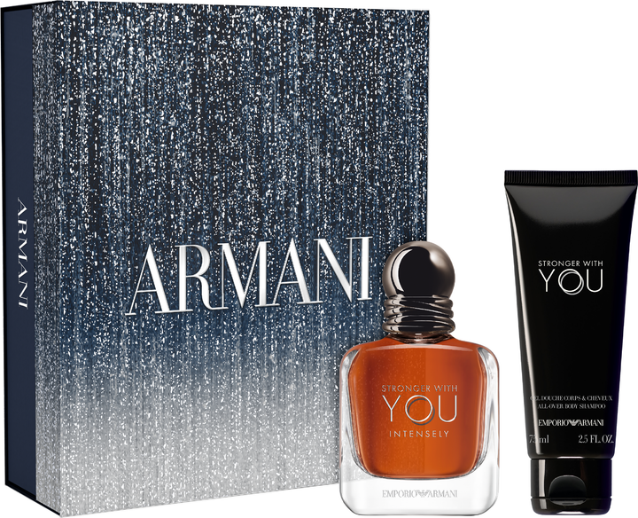 Zestaw męski Giorgio Armani Stronger With You Intensely Woda perfumowana 50 ml + Żel pod prysznic 75 ml (3614274692556) - obraz 1