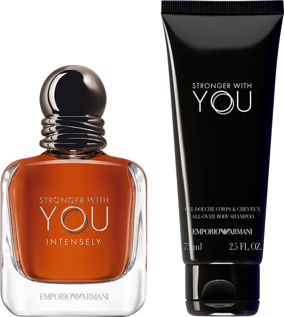 Zestaw męski Giorgio Armani Stronger With You Intensely Woda perfumowana 50 ml + Żel pod prysznic 75 ml (3614274692556) - obraz 2