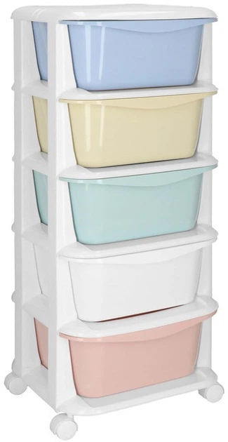 Полиця для іграшок Springos HA0213 з 5 шухлядами на колесах, Білий (5908455300483) - зображення 1