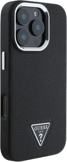 Etui Guess Grained Triangle MagSafe do Apple iPhone 16 Pro Max Black (GUHMP16XPGTSPSK) - obraz 4