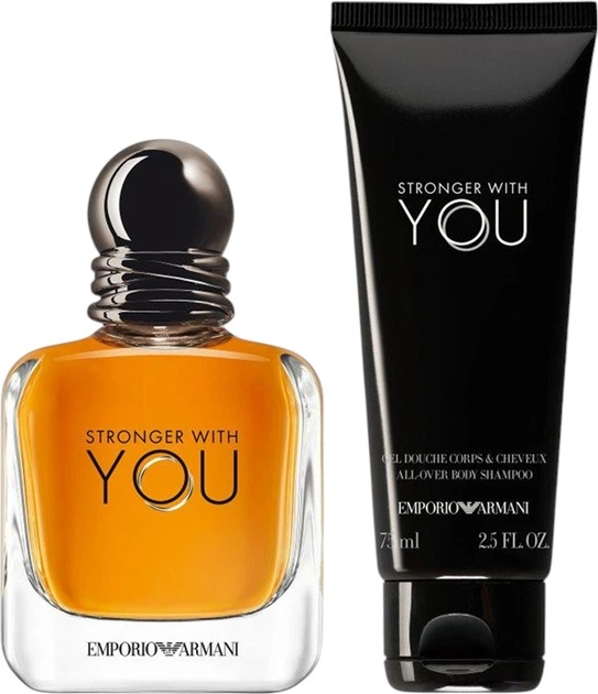 Zestaw męski Giorgio Armani Stronger With You Woda toaletowa 50 ml + Żel pod prysznic 75 ml (3614274692587) - obraz 2