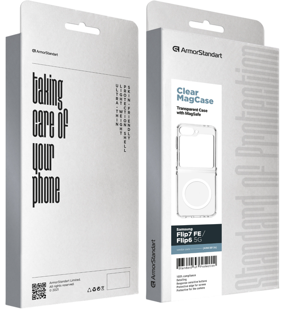 Чехол для смартфона ArmorStandart Transparent MagCase для Samsung Galaxy Flip7 FE/Flip6 5G Transparent (ARM88136) - Фото 4 Чехол для смартфона ArmorStandart Transparent MagCase для Samsung Galaxy Flip7 FE/Flip6 5G Transparent (ARM88136) - изображение 4