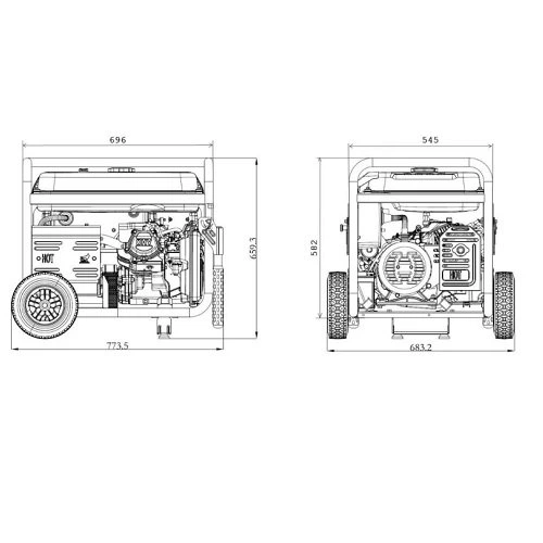 Генератор бензиновый GENERGY TURBO 5000 5,5 кВт (240047090) - изображение 2