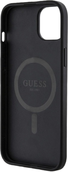 Etui plecki Guess 4G Collection Leather Metal Logo MagSafe do Apple iPhone 14/15/13 Black (3666339226282) - obraz 7